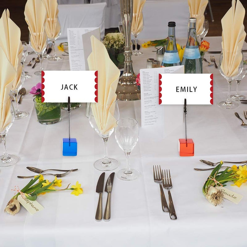senover 10pcs Table Number Holder Name Place Card Holder Memo Clip Holder Stand Note Holder Pictures Card Paper Menu Clip (Colorful) - Image 5